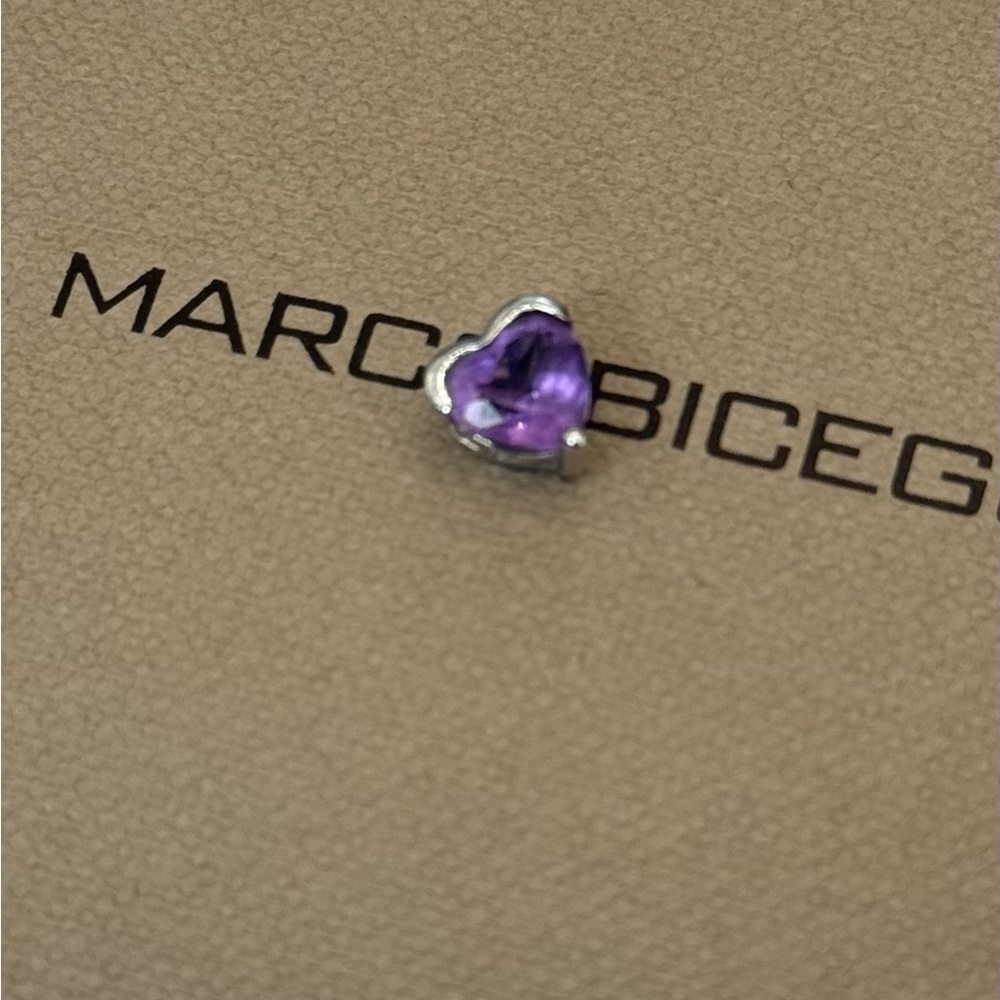 18K(750)White Gold Natural Amethyst Heart Patten Pendent